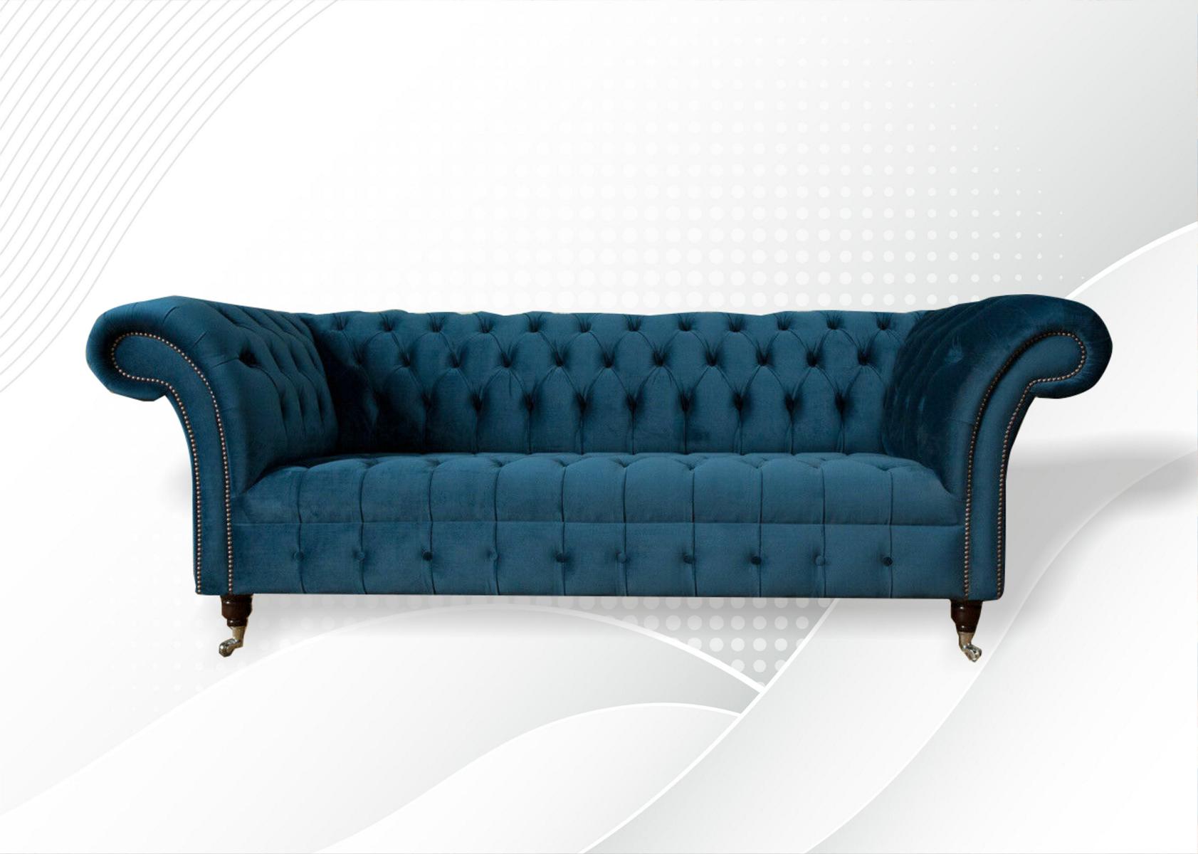 xxl big Sofa 3 Sitzer Couch Chesterfield Polster Sitz Garnitur Stoff Textil