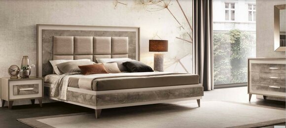 Bett Nachttisch 3tlg. Schlafzimmer Set Luxus Modern Komplett Italienische Möbel