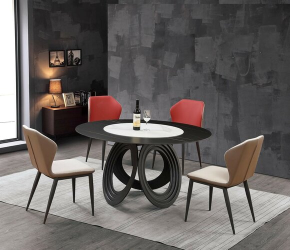 Designer Holz Ess Wohn Zimmer Set Tisch 4x Lehn Stühle Set Garnitur