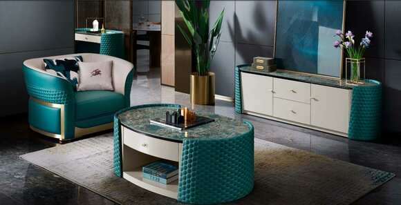 Sideboard Anrichte Schrank rtv lowboard Turkis Unterschrank Möbel Wohnzimmer Neu