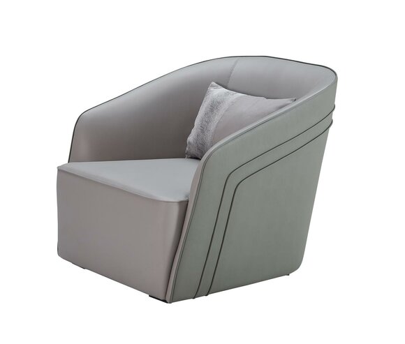 Sessel Leder Luxus Grau Modern Design Neu Kreative Möbel Wohnzimmer Fernseh Club