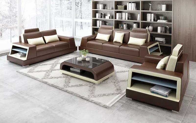Sofagarnitur 321 Sitzer Couchtisch Ledersofa Modernes Sofa Couch Wohnlandschaft