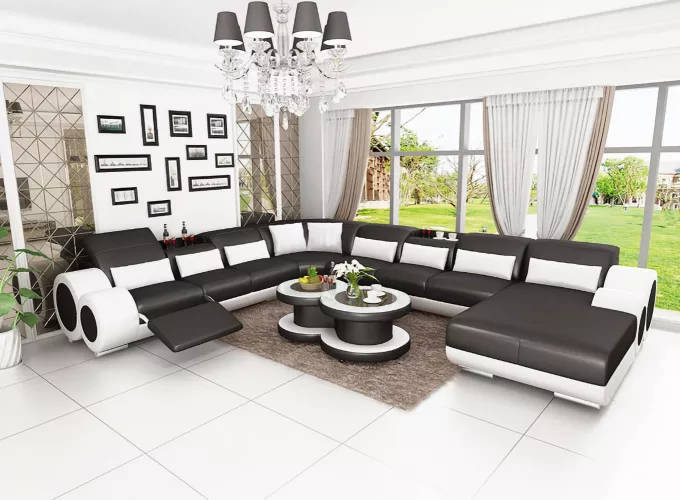 Moderne Wohnlandschaft Ecksofa Design Sofa Sitz Garnituren Polster Eckcouch Neu