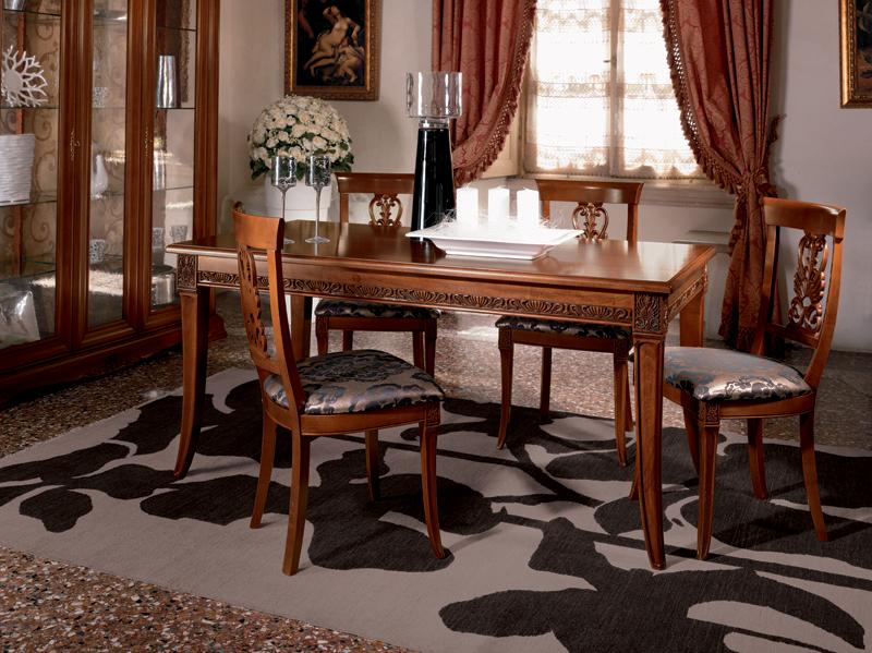 Esstisch Tisch Gruppe Esszimmer Wohnzimmer Holz Barock Rokoko Italien Möbel