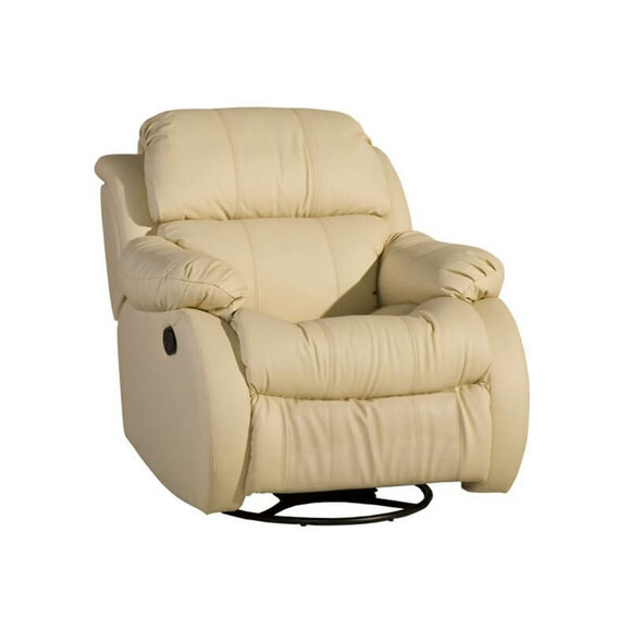 Sessel Echtes Dreh Beige Sitz Fernseh Lounge Club Einzelsessel Möbel Polster Neu