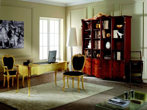 Designer Möbel Tisch Gold Wohnzimmer Holz Tisch Italienische Luxus