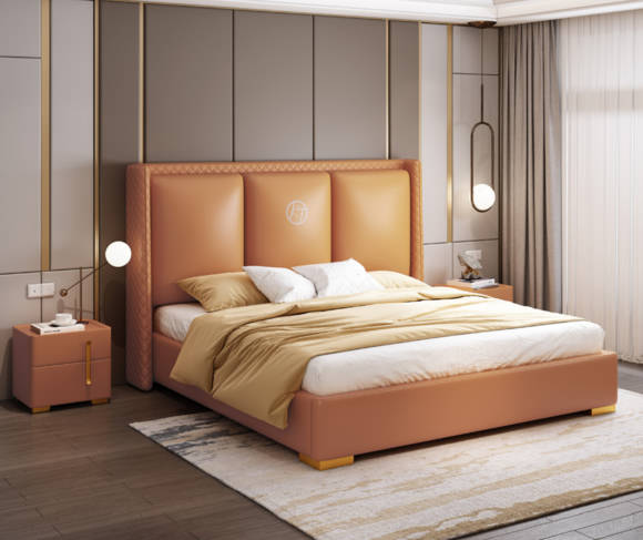 Bett Orange Schlafzimmer Design Möbel Moderne Luxus Betten Bettgestell