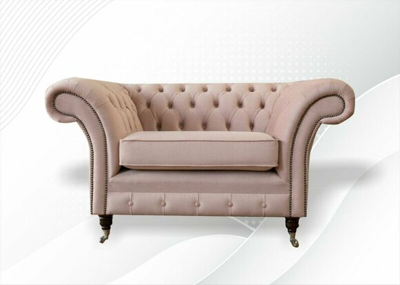 Chesterfield Sessel Rosa Textil Stoff Kreative Möbel Neu Wohnzimmer