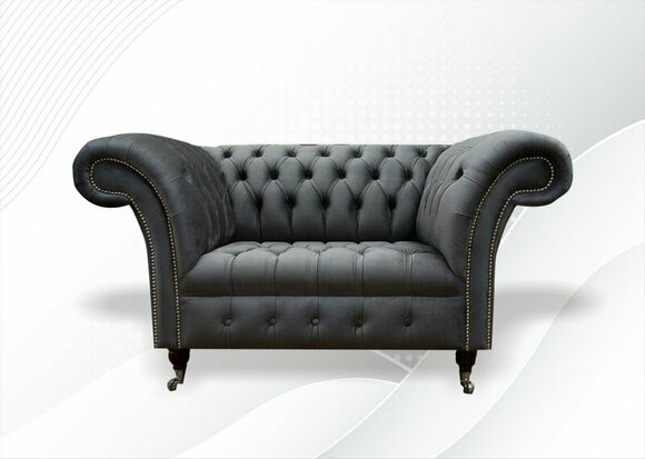 Chesterfield Sessel Textil Stoff Grau Kreative Möbel Neu Wohnzimmer