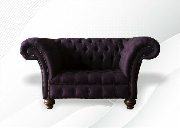 Chesterfield Sessel Aubergine Textil Stoff Kreative Möbel Wohnzimmer Modern