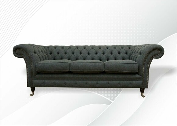 Chesterfield Dreisitzer Sofa Grau Moderne Couchen Sofas Design Couch