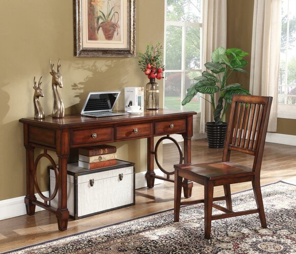Schreibtisch 2tlg. Set Büro Einrichtung Tisch Holz Design Möbel Schrank