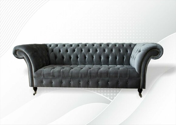 Chesterfield Grau Dreisitzer Kreative Möbel Neu Wohnzimmer Modern Design