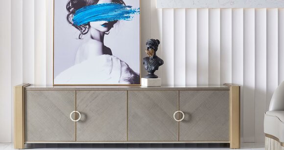 Designer Kommode Anrichte Side Low Board Schrank Wohn Zimmer Regal