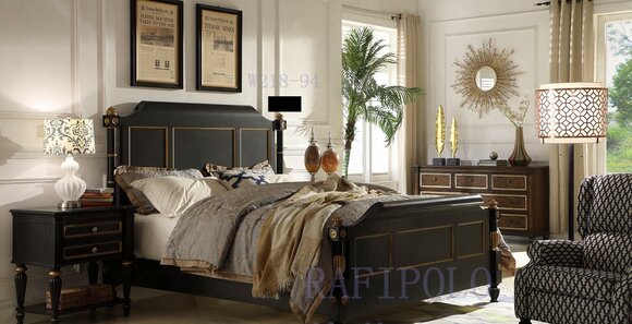 Schlafzimmer Holzbett Echtes Holz Bett Hotel 180x200 Stil Massive Möbel Betten