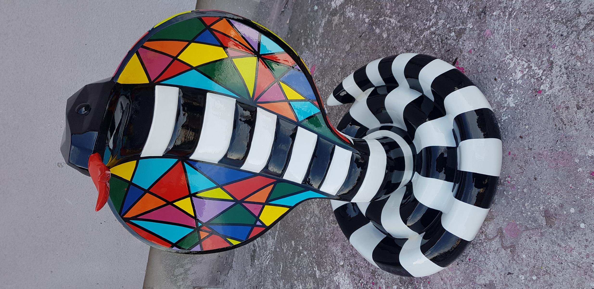 Designer Abstrakte Moderne Figur Schlange Kobra Garten Skulpturen