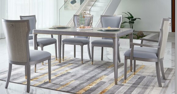 Lehnstühle Stuhl Set Gruppe Esszimmer Holz Polster Stühle 6x Lehn Garnitur