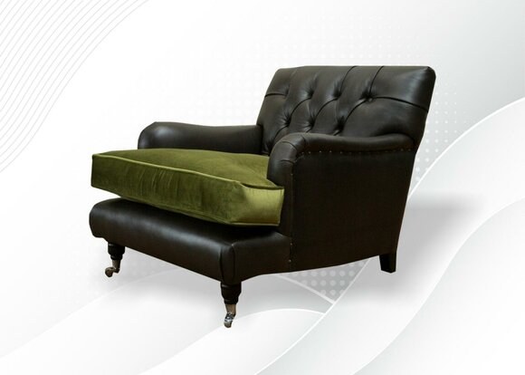 Chesterfield Design Sessel Couch Polster Luxus Textil Couchen 1 Sitzer