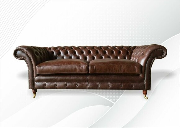 Chesterfield 3 Sitzer Wohnzimmer Moderne Design Couchen Sofa Leder