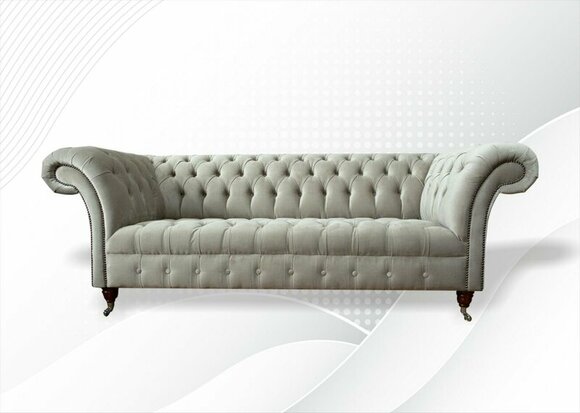 Chesterfield 3Sitzer Creme Wohnzimmer Modern Design Couchen Sofa Neu