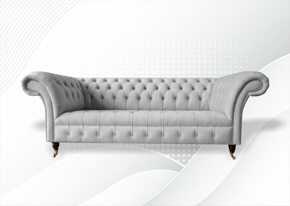Chesterfield 3Sitzer Weiß Wohnzimmer Modern Design Sofa Neu Kreative