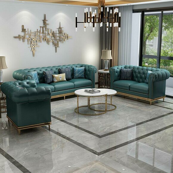 Sofagarnitur Couch Polster 3+2 Sitzer Leder Garnitur Sitz Polster Couchen 2tlg.