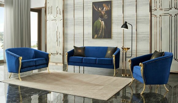 klassische goldene samt luxus wohnlandschaft sofagarntur sitzer set schlangen