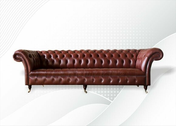 Chesterfield 4 Sitzer Leder Couch Design Couchen sofas Sofa big xxl