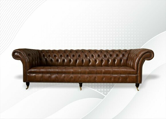 Chesterfield 4 Sitzer Modern Design Couchen Leder Sofa xxl big Möbel