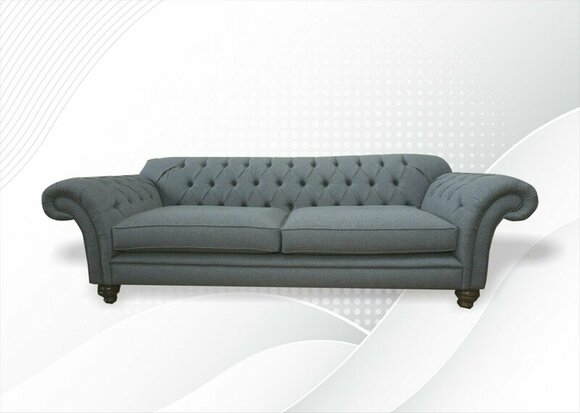 Chesterfield Dreisitzer Grau Sofa Design Couchen Polster Sofas xxl big