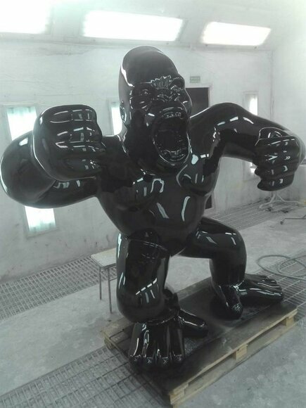 Gartenfigur Gorilla Abstrakte Dekoration Statue Deko Bunt Bemalte Statuen Neu