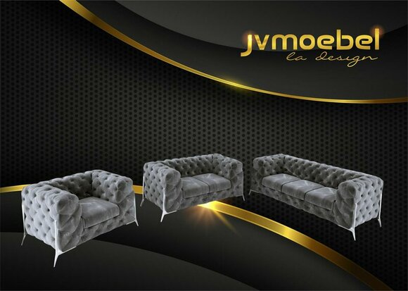 Sofagarnitur 321 Sitzer Textil Couch Modern Chesterfield Garnitur Designer Neu