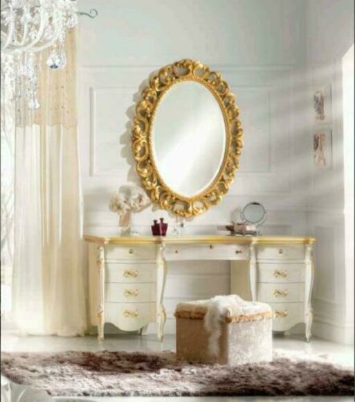 Schminktisch Spiegel Hocker Komplett Set Kommode Schlafzimmer Neu 3tlg. Konsole
