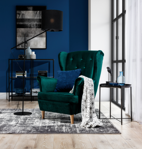 Lounge Ohren Sessel Club Designer Möbel Fernseh Sofa Stuhl Samt Polster Sitz Neu