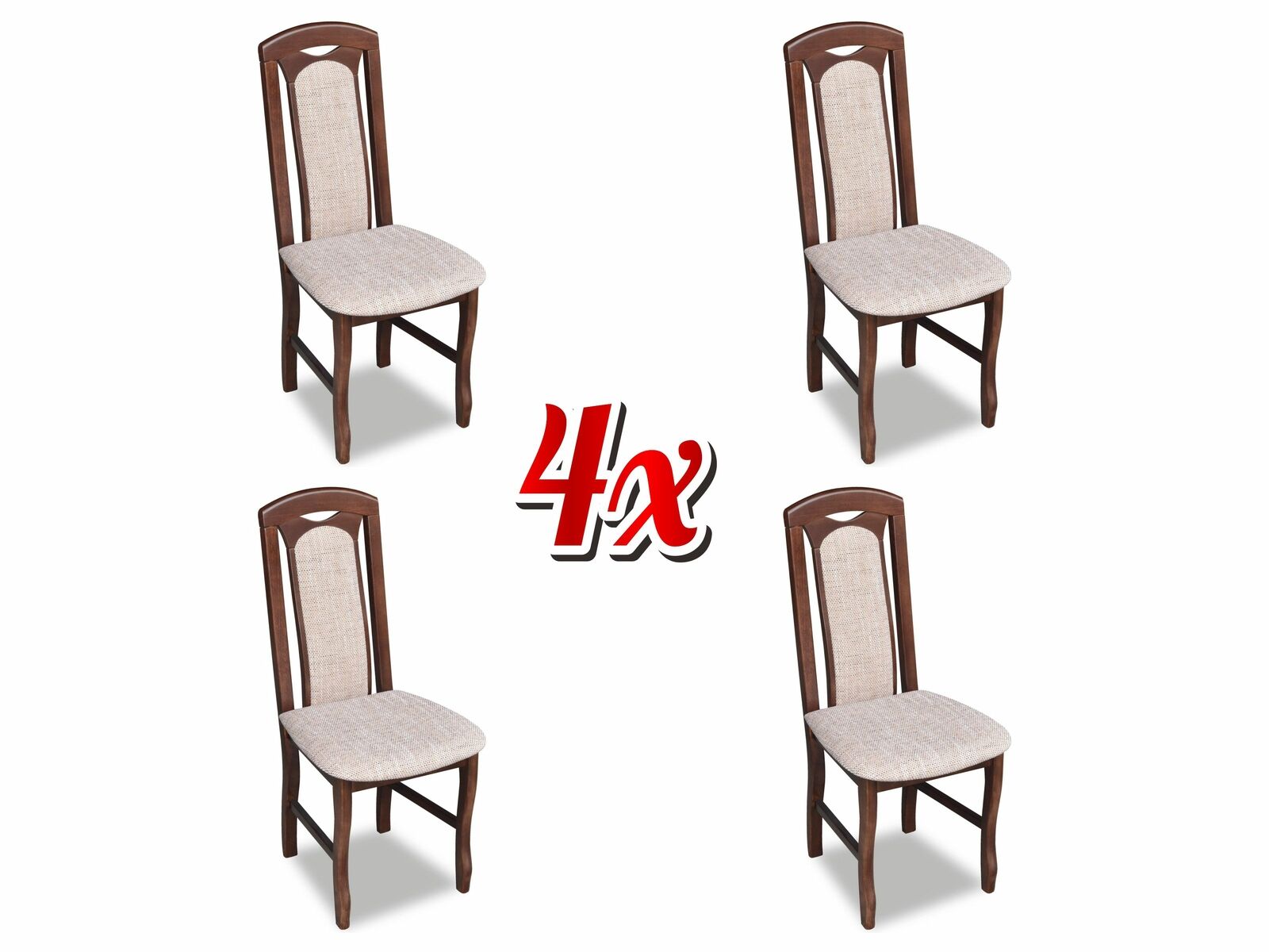 Esszimmer Garnitur Holz Lehn Leder Textil Neu Stuhl Gruppe 4x Stühle Set Wohn