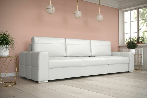 Polster Modern Textil Stoff Sofas Dreisitzer Sofa 3 Sitzer Bettfunktion Design