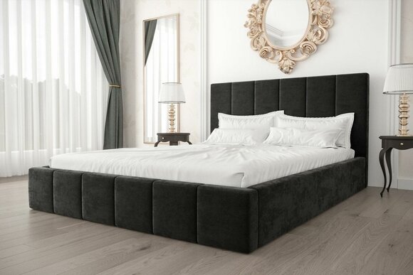 Doppelbett Luxus Samt Textil Bett Doppel Schlafzimmer Design 160x200cm