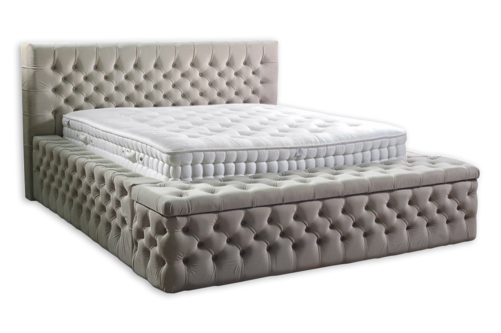 Chesterfield Doppel Hotel Betten Schlaf Zimmer Leder Modern Bett Polster