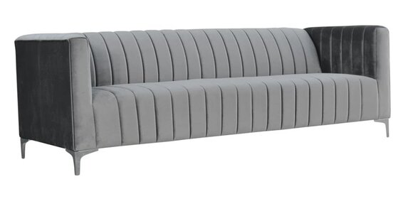 Grau Dreisitzer Sofa Stoff Wohnzimmer Design Couchen Polster Sofas Graue Couch