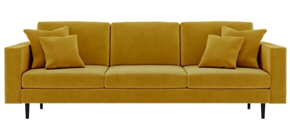 Gelb Stoff Couchen Polster Sofa Wohnzimmer Design Sofas Neu xxl big Viersitzer