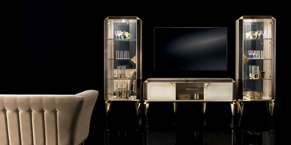 Wohnwand Set Vitrinen Vitrine Kommode Wohnzimmer Möbel Einrichtung Garnitur Set