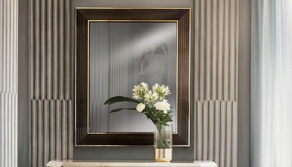 Wandspiegel Holz Rahmen Spiegel Möbel arredoclassic 100x120cm Holz Rahmen Wand