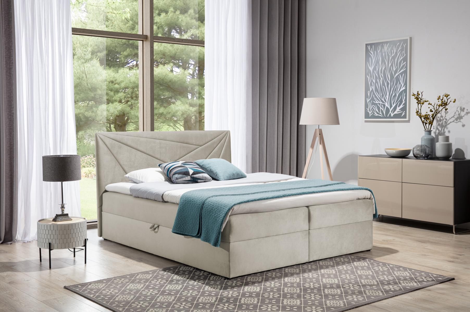Doppelbett Bett mit Bettkasten Boxspringbett Ehebett Betten Polsterbett 180cm