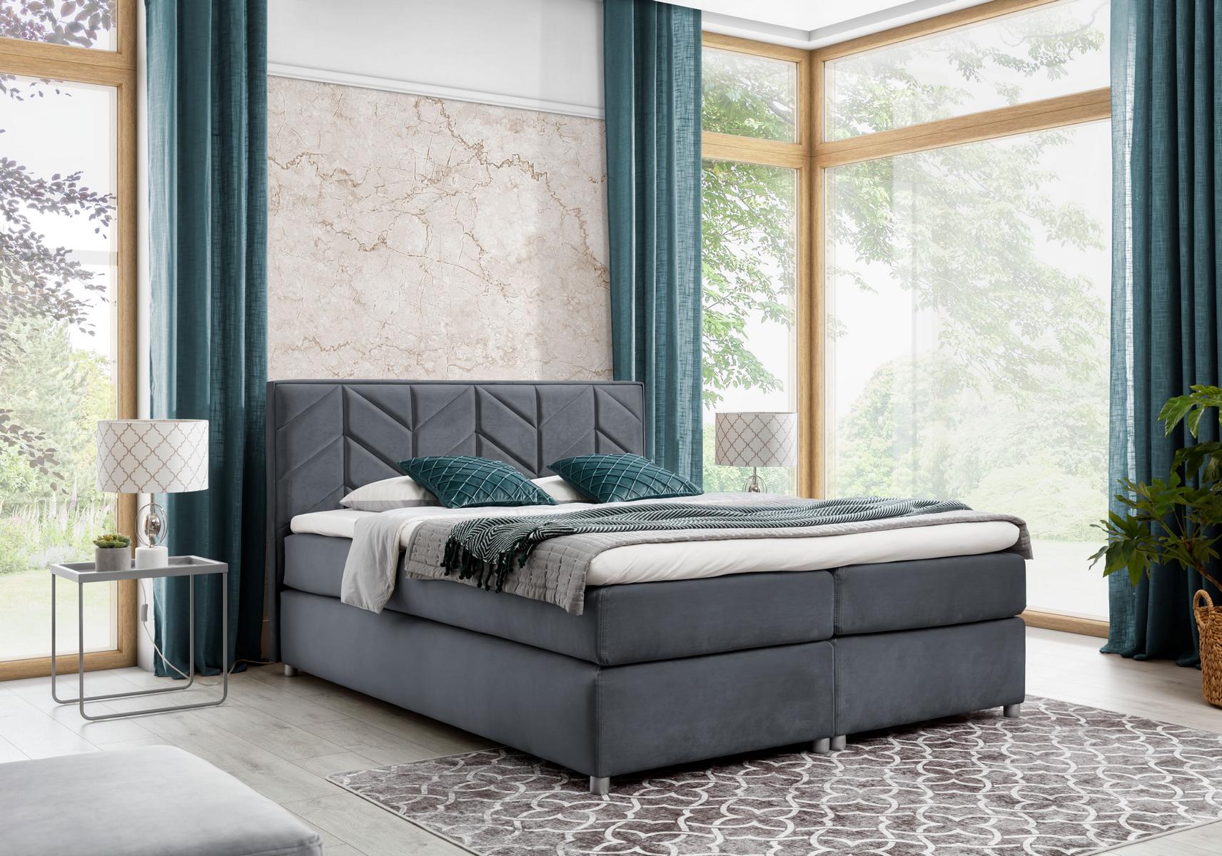 Bett Bettkasten Boxspringbett Schlafzimmer Polster Design Doppel Hotel Modern