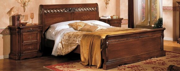 Doppelbett Massivholz Schlafzimmer Möbel Design Bett Möbel Vaccari cav giovanni
