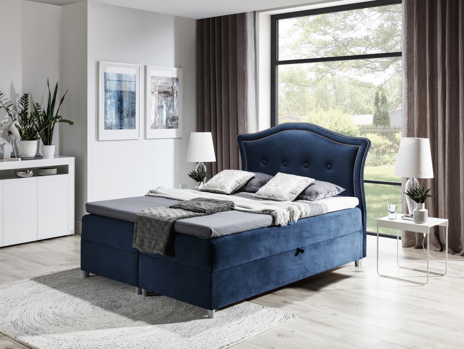 Stoff Boxspringbett Textil Design Doppel Hotel Modern Bett Schlafzimmer Betten