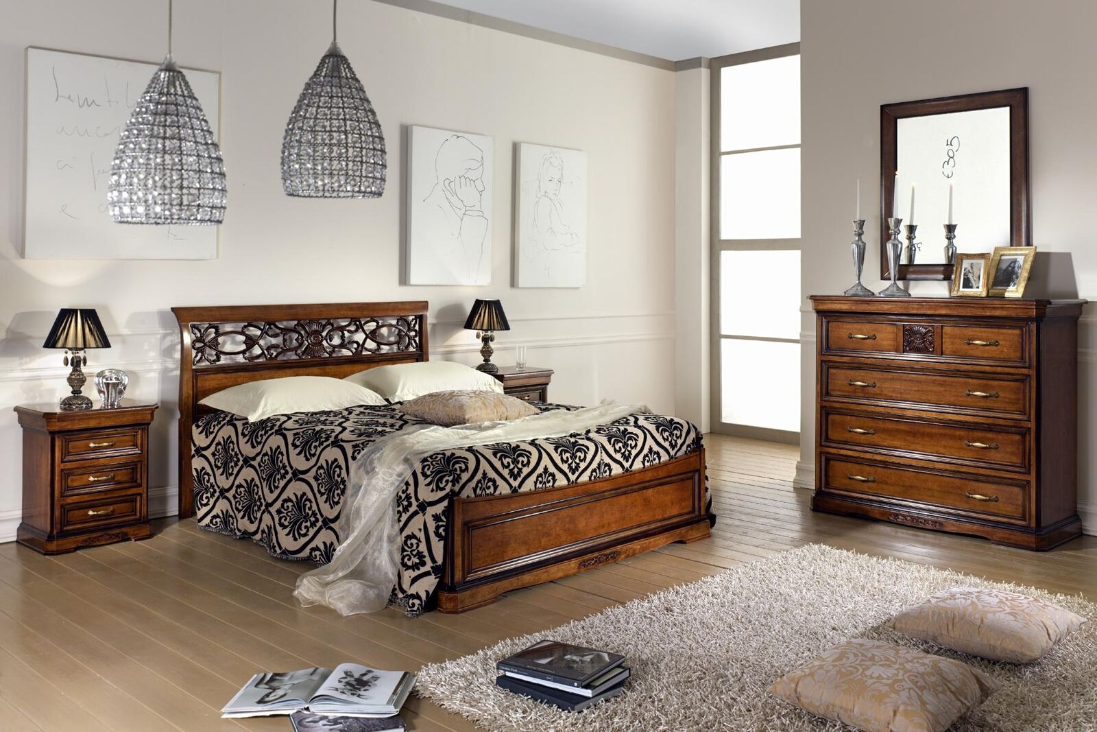 Schlafzimmer Bett Nachttisch Betten Hotel Doppel Set Luxus Design Neu 3tlg.Möbel