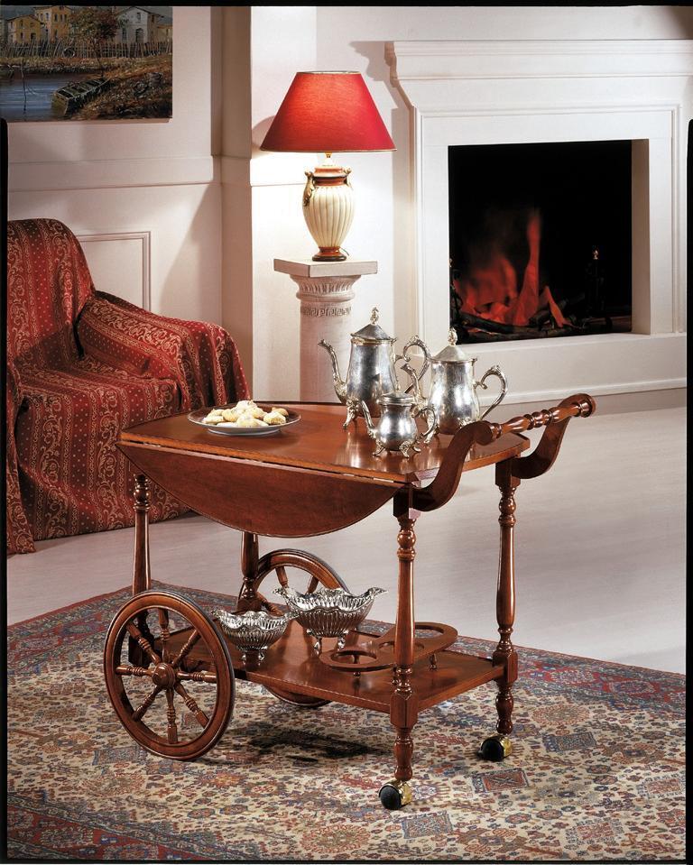 Serviertisch Tisch Beistelltisch Luxus Klasse Echtholz Antik Stil Barock Rokoko