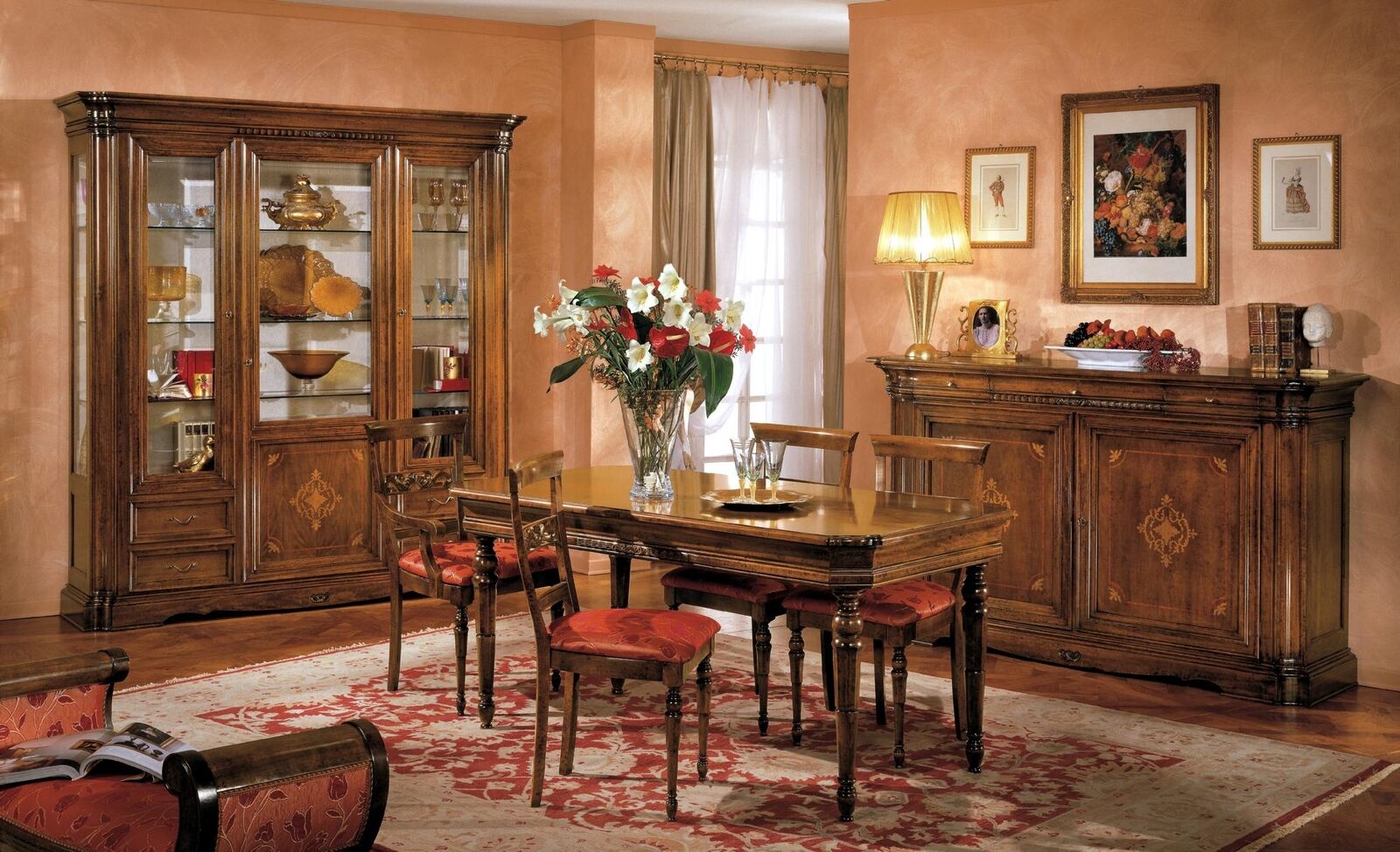 Designer Luxus Holz Vitrine Anrichten Italienische Möbel Echtes Holz Sideboard