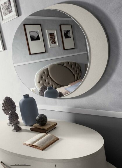 Hängespiegel Oval Spiegel Wellig Modern Schlafzimmer Design Luxus Italy Stil Neu